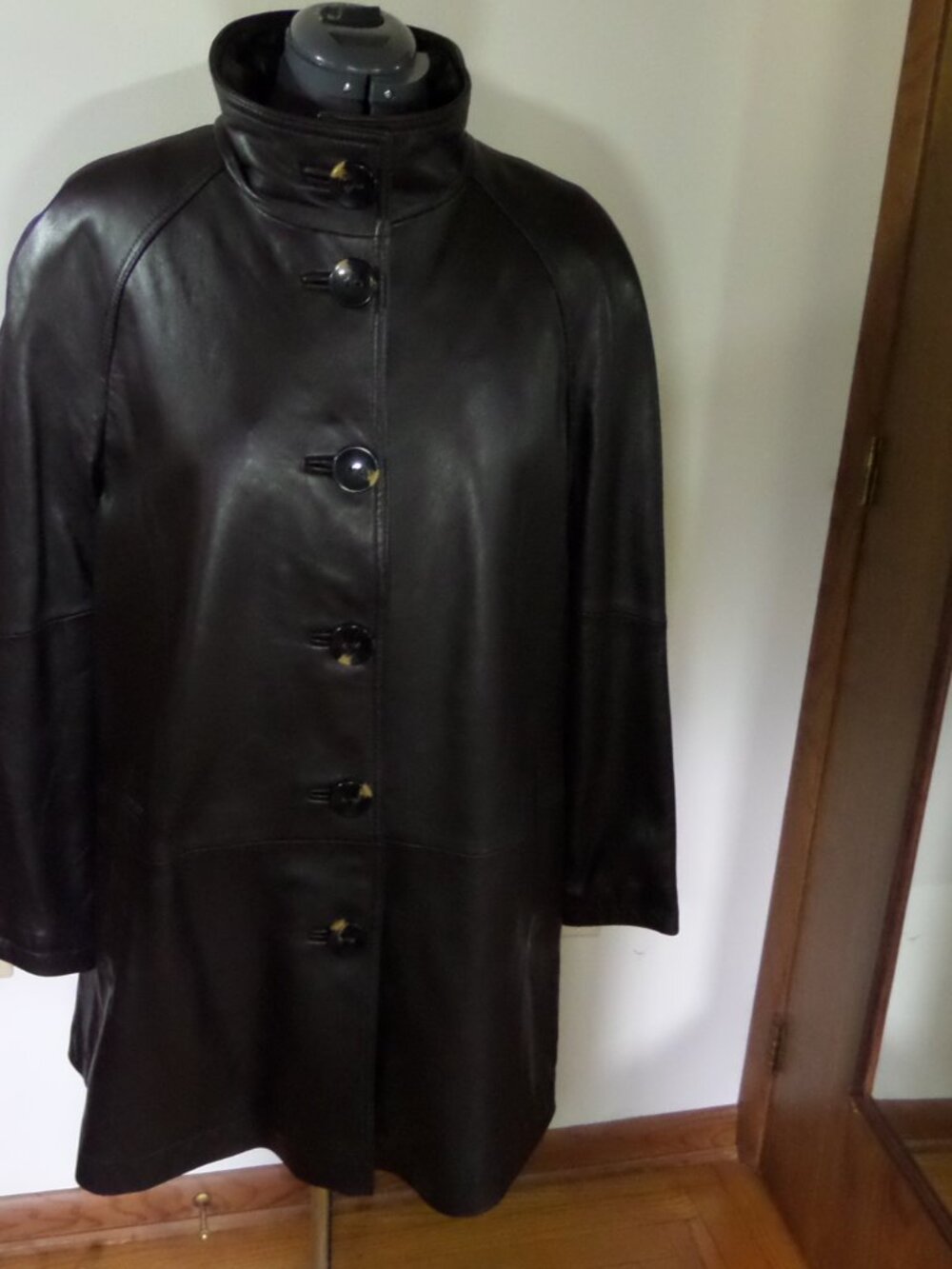 Worthington Womens Genuine Lambskin Leather Brown Car Coat SZ XL NWT